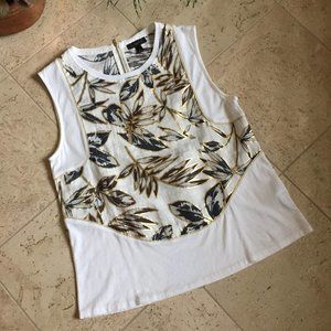 J. Crew Sleeveless Linen and Cotton Top